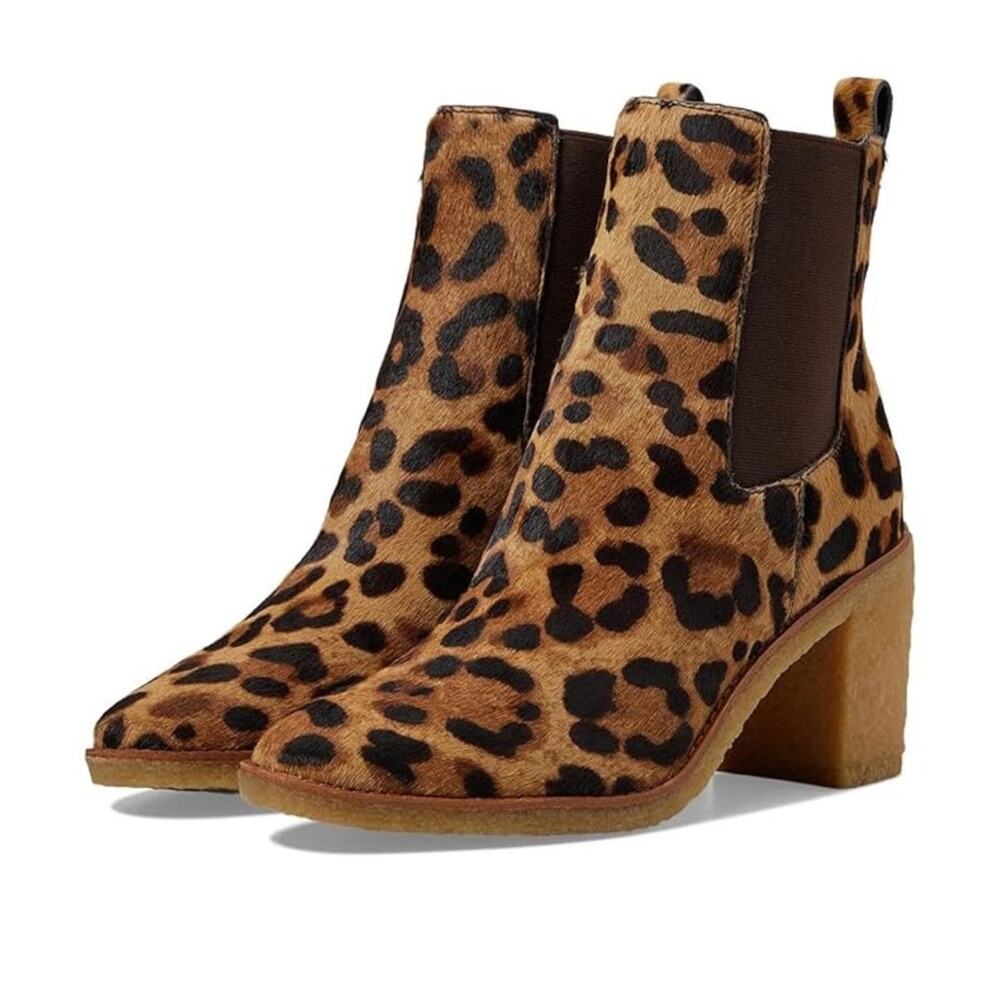Ralph Lauren Marianna Calf Hair Leopard Ankle Booties - Size 11